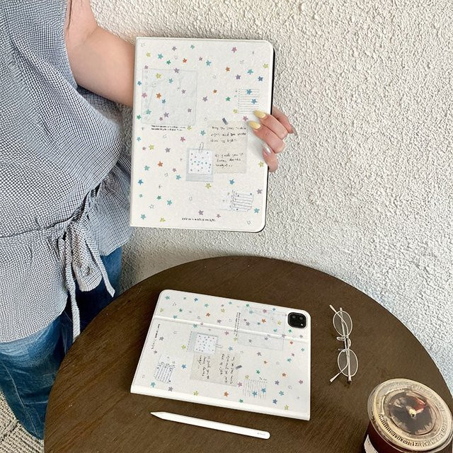 DecoPhone Star Diary Tablet-Hülle für iPad Pro 10/11 Zoll und iPad Air (3., 4., 5. Generation), Farbe: Weiß - Bild 1