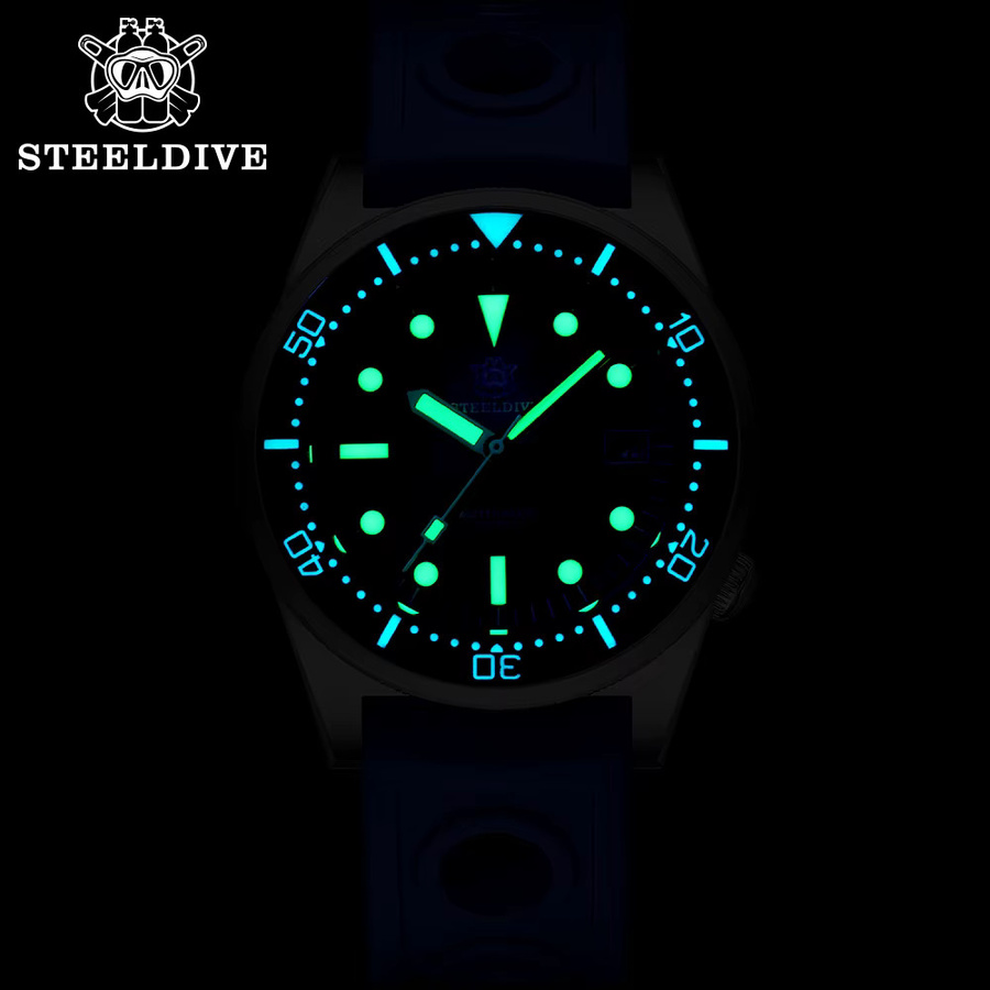 Steeldive Armbanduhr Edelstahl, Blau, 20 ATM, Herren - Bild 1