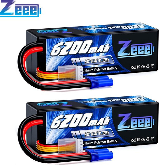 Zeee Lipo Batterie für RC Auto 14,8 V 6200mAh mit EC5 Stecker - Bild 1
