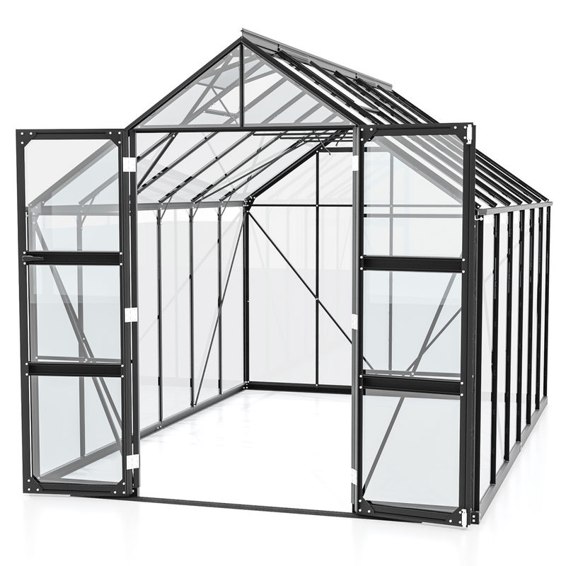 Vitavia Gewächshaus Domus 9900 in Schwarz mit 9,9 m² Fläche und Einscheibensicherheitsglas - Bild 3