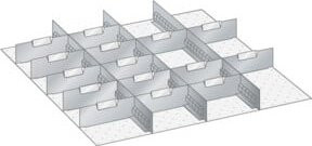 LISTA Set Schlitzwände und Trennbleche 36x36E in Silber, B/T/H: 61,2 x 61,2 x 7,5 cm - Bild 1