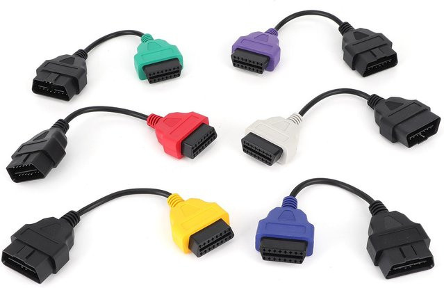 Igeteck OBD2 Diagnoseadapterkabel 6-Farben DC 12V für Chrysler, Weiß - Bild 1