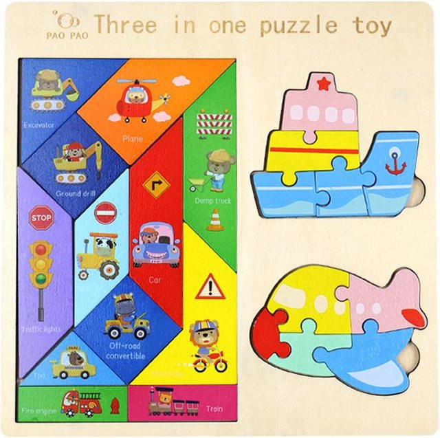 3 sprouts Tangram Puzzle, Holz, Bunt / Mehrfarbig, ab 3 Jahre - Bild 1