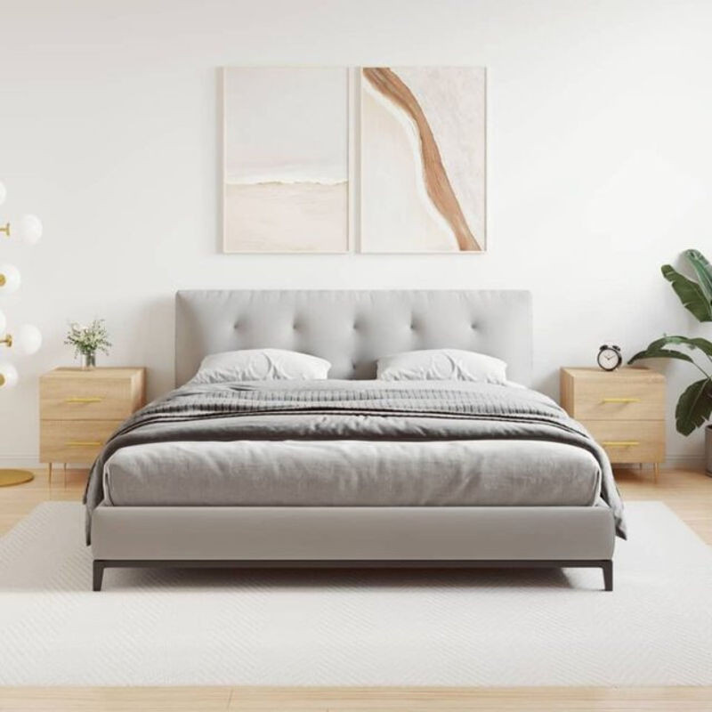 Set aus 2 Nachttischen von Vidaxl in Sonoma-Eiche, Modernes Design aus Holzwerkstoff und Metall, Braun, B/T/H: 40 x 35 x 47,5 cm - Bild 1