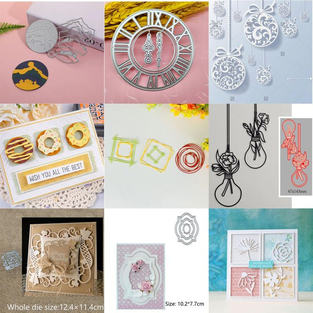 Silberne Metall-Schneidform für Scrapbooking und Papierhandwerk mit Weihnachts-Motiv zur Stempel- und Prägegestaltung - Bild 1