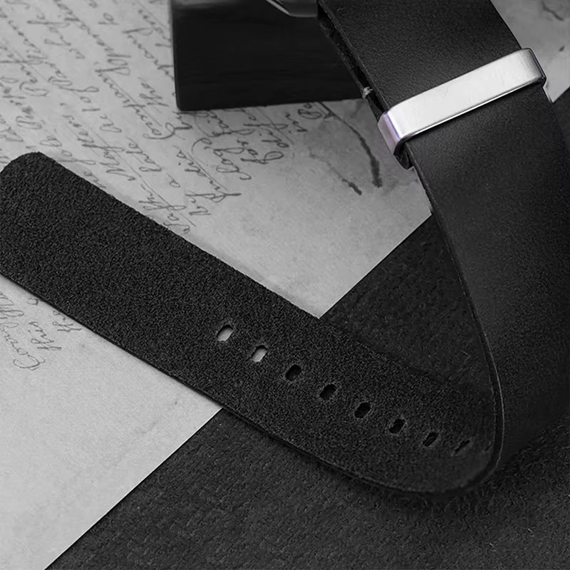 ADDIESDIVE Uhrenarmband Leder, 20 mm, Herren, Schwarz, Braun, Grün, Rot - Bild 4