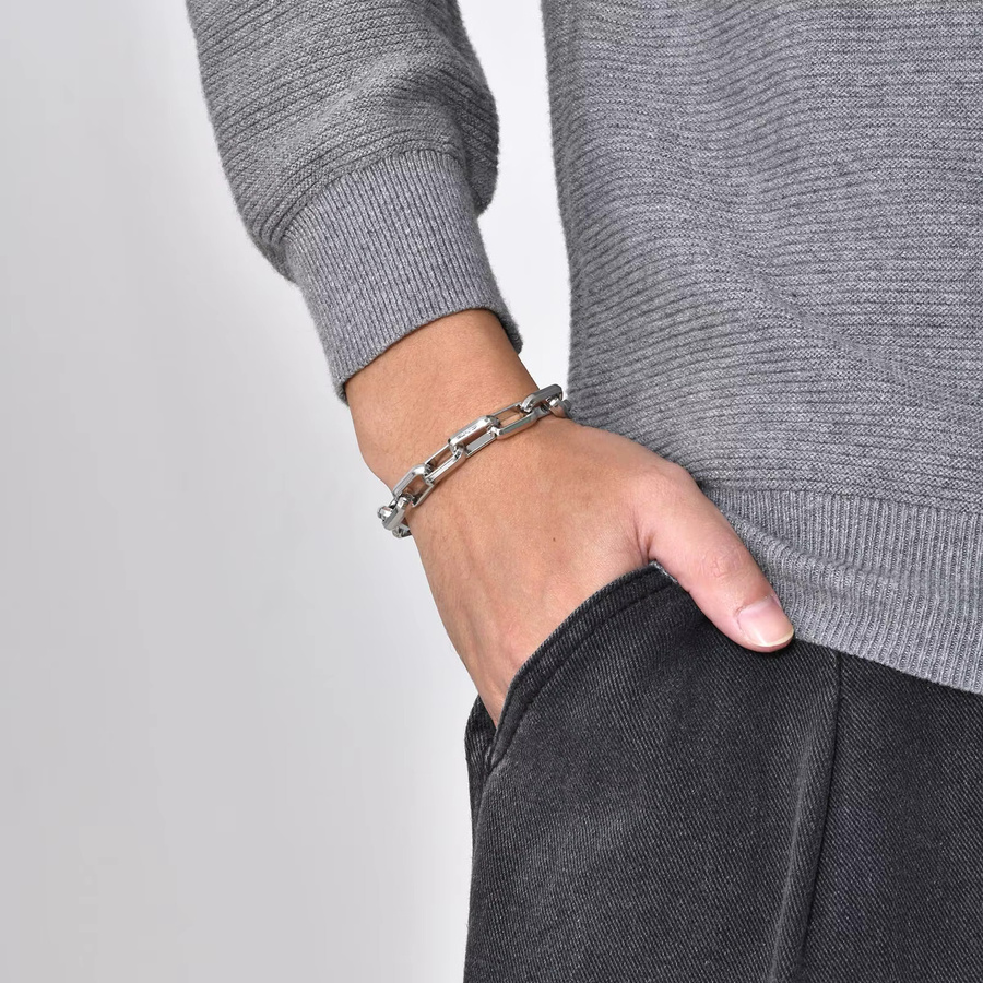 mprainbow Armband Edelstahl, silberfarben, Herren - Bild 2