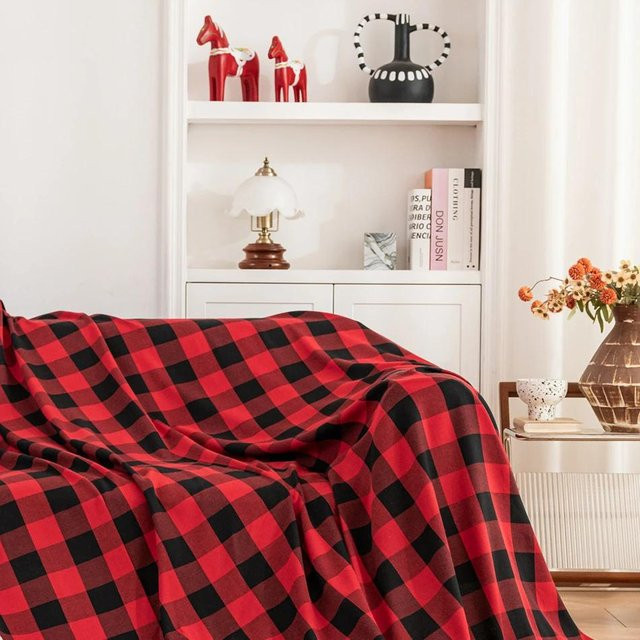 Yiran Furniture Sofabezug aus Baumwolle und Polyester in Schwarz und Weiß, B/B: 180 x 230 cm - Bild 1