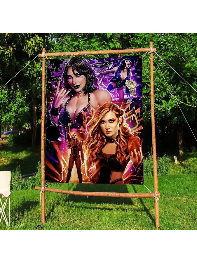 Rhea Ripley Cartoon Flag Wandbanner als Science Fiction Deko für dein Zuhause in Multicolor - Bild 7