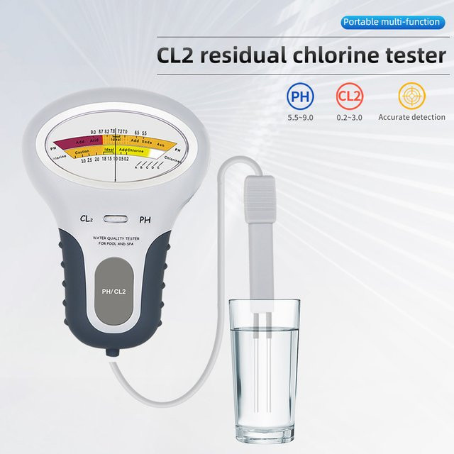 JUANJUAN 2-in-1 Chlordetektor und pH-Messgerät in Weiß für Schwimmbad, Spa, Aquarium und Wasserqualitätstest - Bild 1