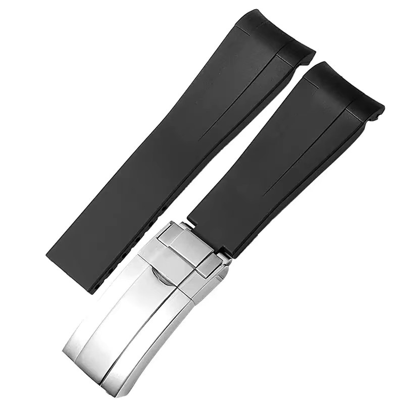 eelhoe Uhrenarmband Silikon, Schwarz, Unisex, 20mm, 21mm - Bild 3