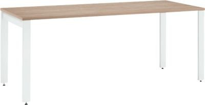 Schäfer Shop Select Schreibtisch LOGIN 4-Fuß in Eiche und Verkehrsweiß, B: 160 cm, T: 80 cm, H: 74 cm - Bild 1