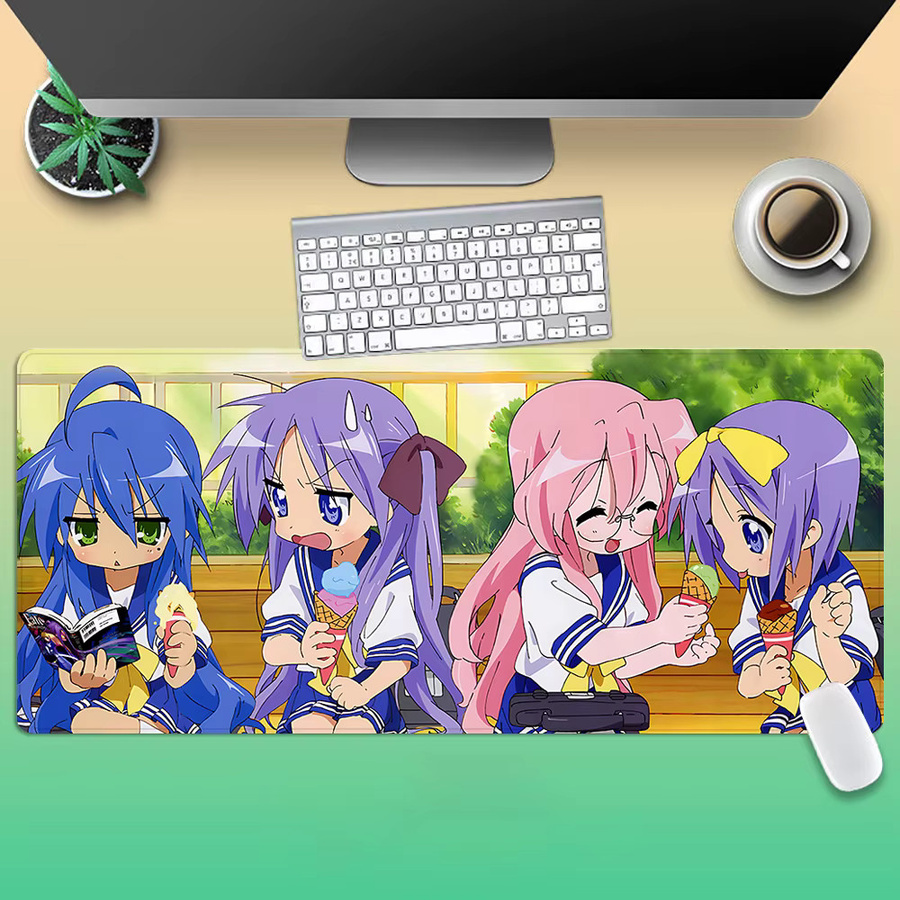 Lucky Star Konatas Izumis Mousepad XXL Multicolor B/B: 90 x 40 cm Rutschfeste Schreibtischunterlage mit HD-Druck für Gamer und PC-Nutzer - Bild 2