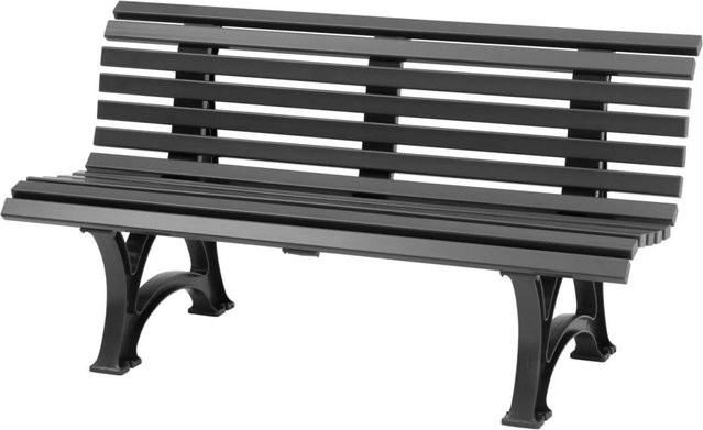 PROREGAL Gartenbank Jamaika 3 Sitzer in Graphitgrau aus UV-beständigem Witterungskunststoff, H: 80 cm, B: 150 cm, T: 64 cm - Bild 1