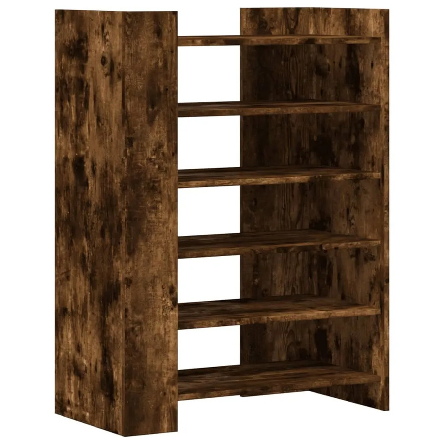 vidaXL Schuhschrank aus Holzwerkstoff in Räuchereiche, Farbe Braun, B/T/H: 74,5 x 37,5 x 100 cm - Bild 2