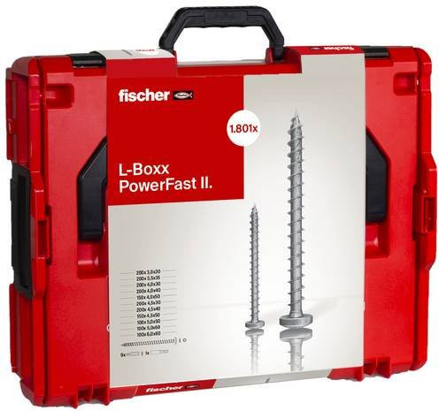 Fischer PowerFast II L-Boxx Schrauben-Set aus verzinktem Stahl mit Torx-Antrieb - Bild 1