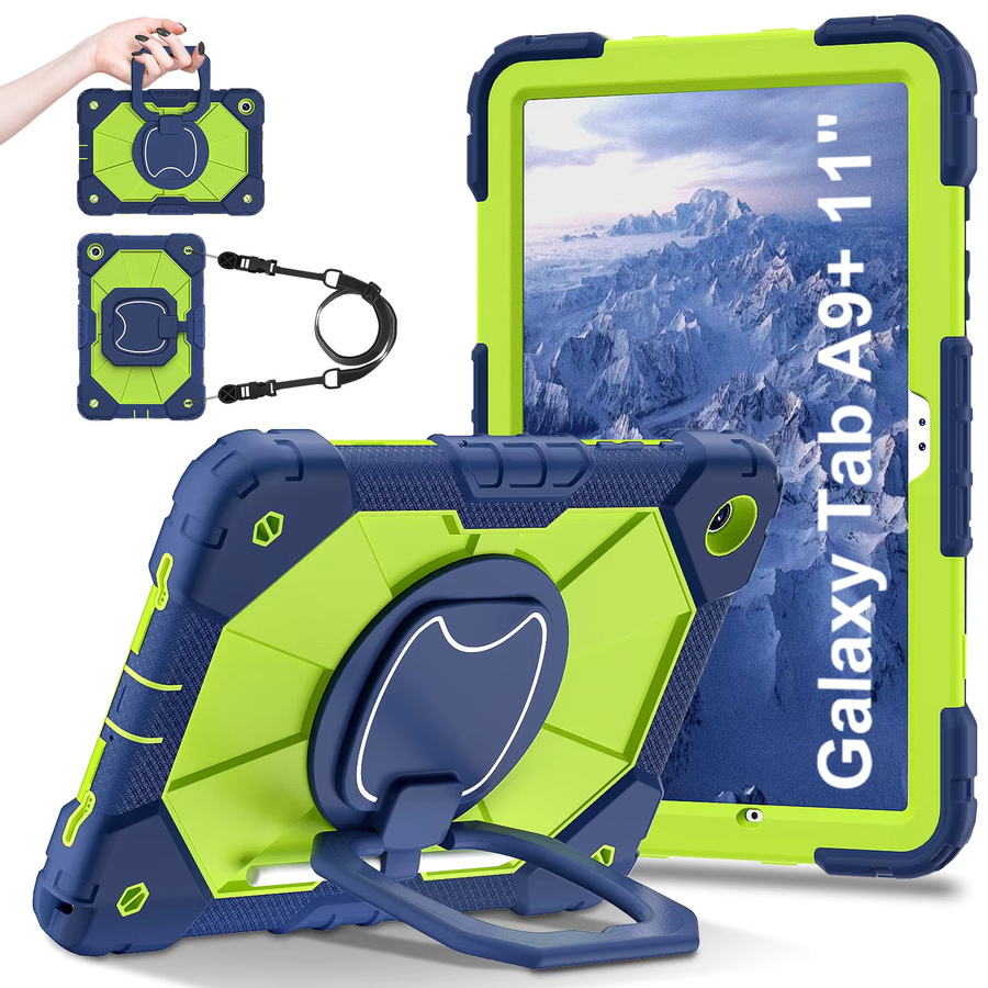 Robuste Silikon Kinderhülle für Samsung Galaxy Tab S11 S10 S9 S10 FE S10 Lite A9 8,7 A9 Plus A7 A 8,0 11 Zoll in Schwarz und Orange - Bild 2