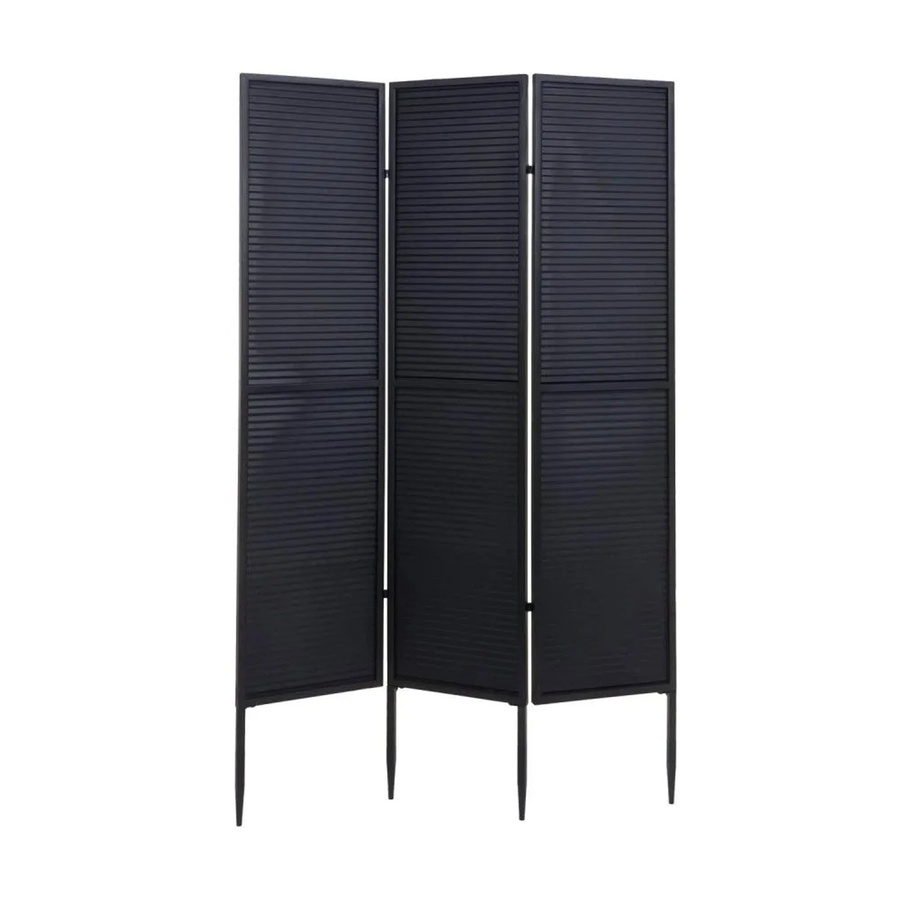 Garten-Paravent MCW-J14 Sichtschutz aus Metall in Schwarz mit Fensterladenoptik, Höhe: 200 cm, Breite: 121 cm - Bild 2