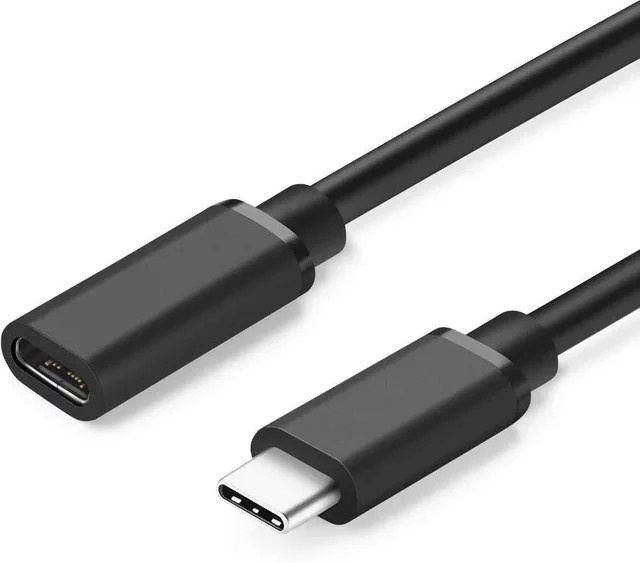 Ninth World USB Typ C Verlängerungskabel Schwarz, 50 cm, USB 3.1 Gen 2, 10 Gbit/s für Schnellladen und Datenübertragung - Bild 1