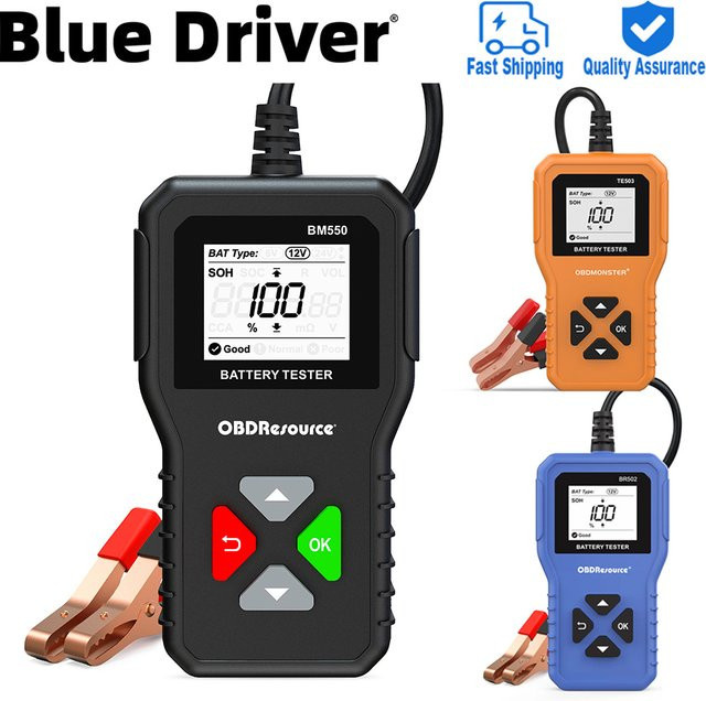OBDMonster BM550 Auto Batterie Analysator und Tester für 6V, 12V, 24V mit 100-2000 CCA in Blau und Schwarz - Bild 1