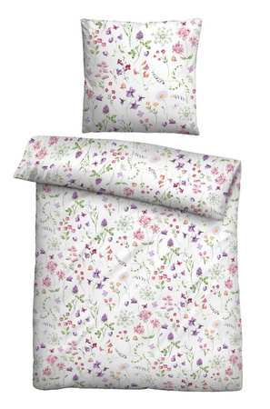 BIBERNA Linon Bettwäsche aus Baumwolle, Weiss, B/H: 135 x 200 cm und B/H: 80 x 80 cm