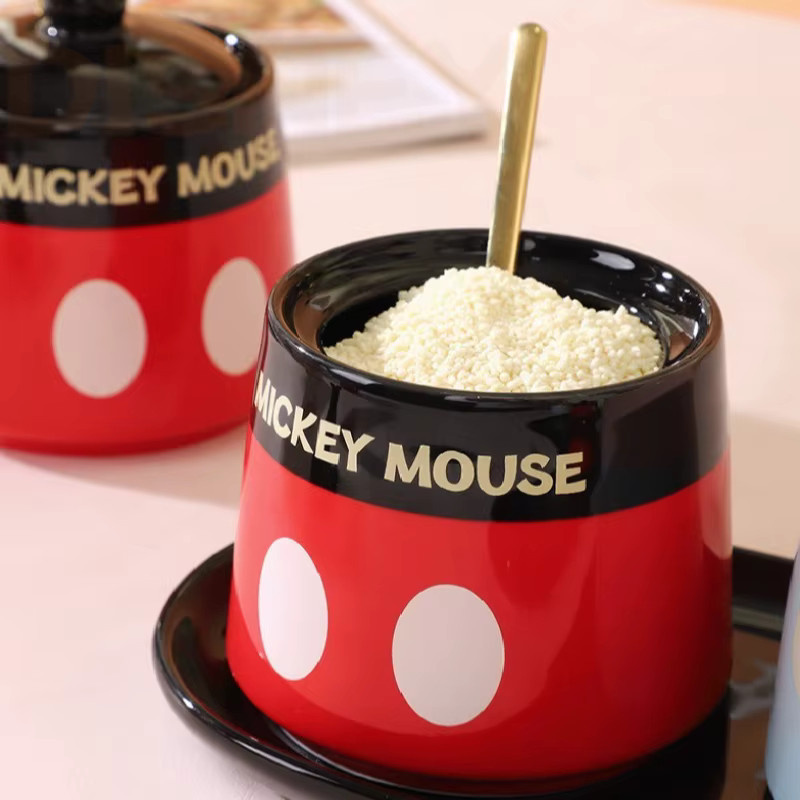 Disney Mickey Keramik Gewürzbehälter-Set in Multicolour mit Löffel für Salz, Pfeffer und Soßen - Bild 4