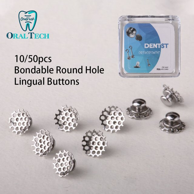 dentst Runde Loch Haken Dental Lingual Tasten, Metall, Kieferorthopädisches Zubehör - Bild 1