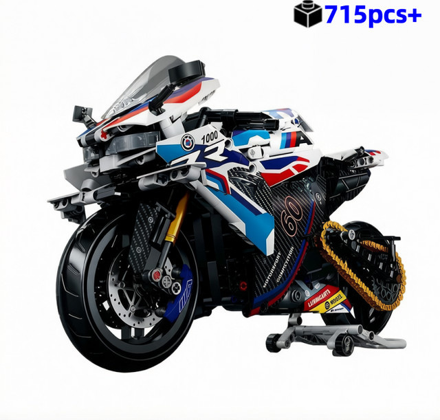 FUNXINEE Motorrad-Bausteinset, Technisches Rennmotorrad, 1:8, 715 Teile - Bild 1