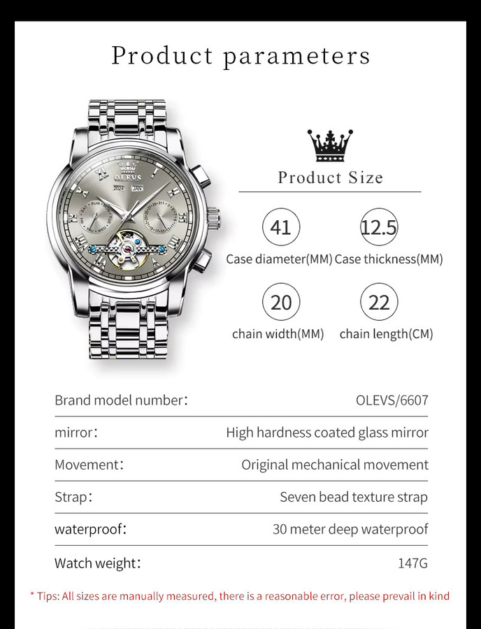 OLEVS Armbanduhr, Automatik, Herren - Bild 6