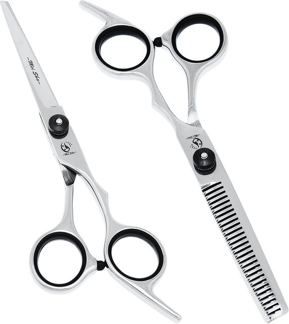 Meisha Edelstahl Friseurschere Set, Haarschneide- und Effilierschere - Bild 1