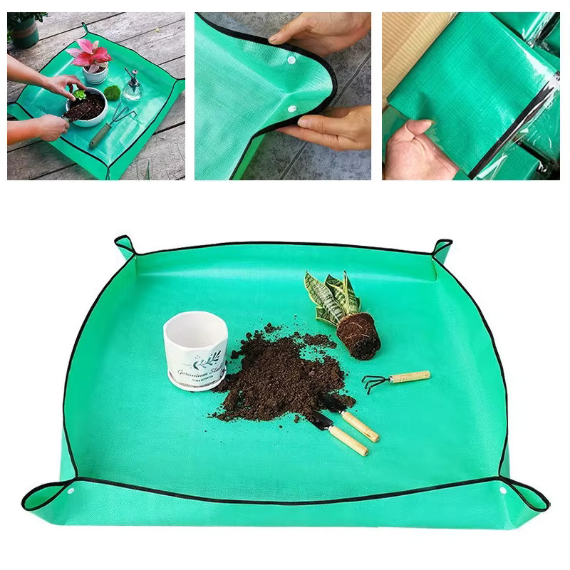 Wasserdichte und faltbare Gartenmatte zum Umtopfen von Pflanzen in Grün - Bild 2