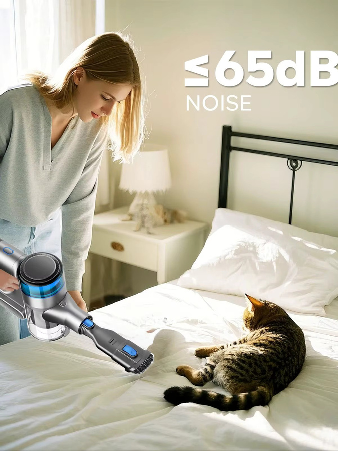Inse S9X Akku-Staubsauger in Gold mit 400W Leistung, 70KPa Saugkraft und 1 Liter Staubbehälter, bis zu 55 Minuten Laufzeit mit austauschbarem Akku und LED-Leistungsanzeige für Hartböden, Teppiche und Autos - Bild 7