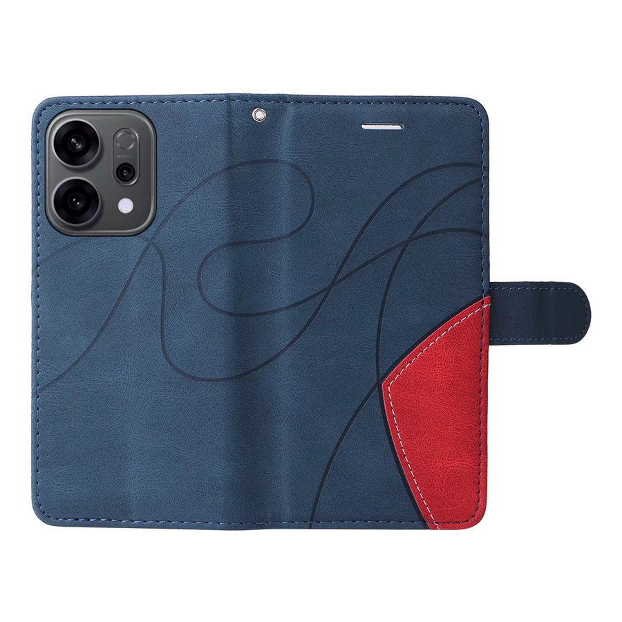 Magnetische Leder Brieftasche als Flip Case für OPPO F5 F7 F9 A5 A3S A7 5S A9 A38 A40 A74 A17 A52 A58 A60 A92 A77 A79 A93 A98 in Blau - Bild 5