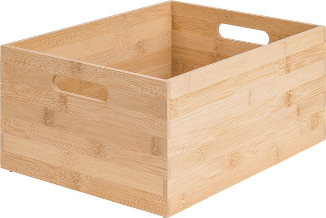 W5 Aufbewahrungsbox aus Bambus mit Griffen, stapelbar, Größe Groß - Bild 1