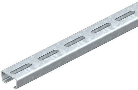 OBO Bettermann Profilschiene aus Metall in Silber, 10 Stück, L: 1000 cm, B: 3,5 cm, H: 1,8 cm - Bild 1