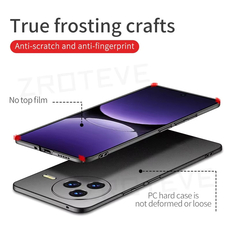 ZROTEVE Schlanke Harte PC-Matte Schutzhülle für Xiaomi Poco F7 Pro F6 F8 Pro Global in Rot oder Schwarz - Bild 4
