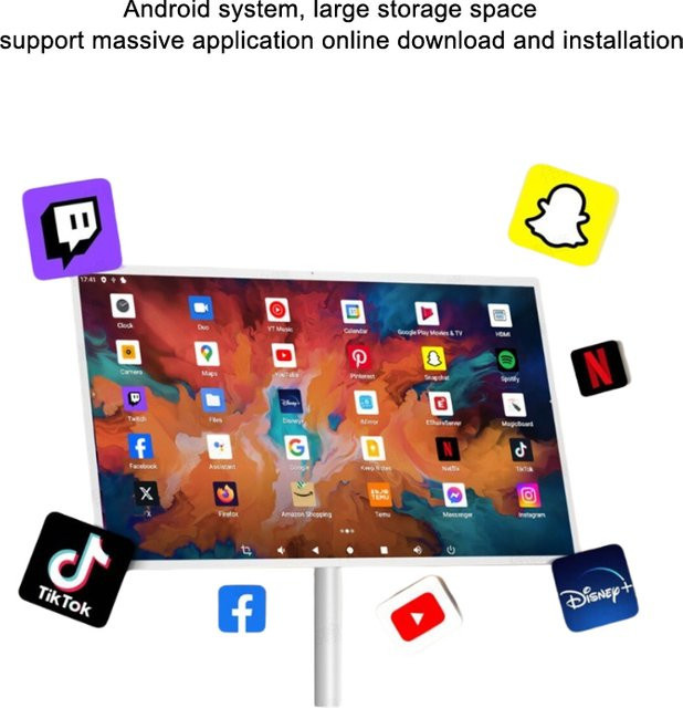32 Zoll Android Kiosk mit 4K UHD kapazitivem Touch-Drehbildschirm und USB-C Bodenständer - Bild 1