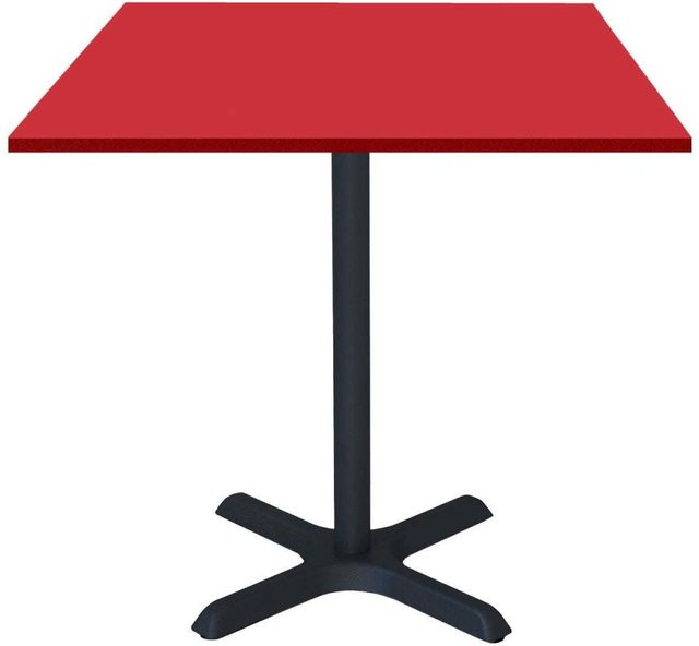 RestooTab Tisch Dina quadratisch mit roter Platte und schwarzem Gestell B/T/H: 70 x 70 x 74 cm - Bild 1