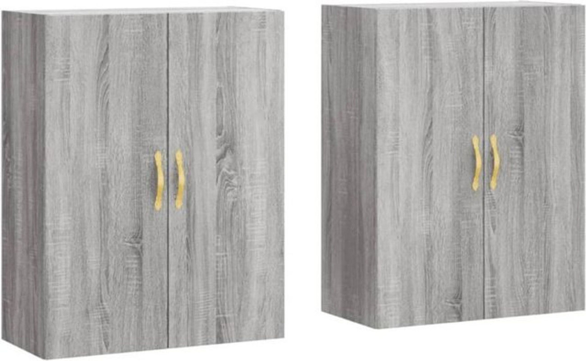 Vidaxl Set aus 2 Hängeschränken mit Drehtüren in Grau Sonoma, B/T/H: 69,5 x 34 x 90 cm - Bild 1
