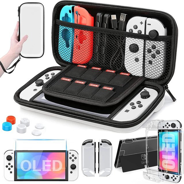 Schutzhülle und Aufbewahrungstasche für Nintendo Switch und Nintendo Switch OLED in Weiß - Bild 1