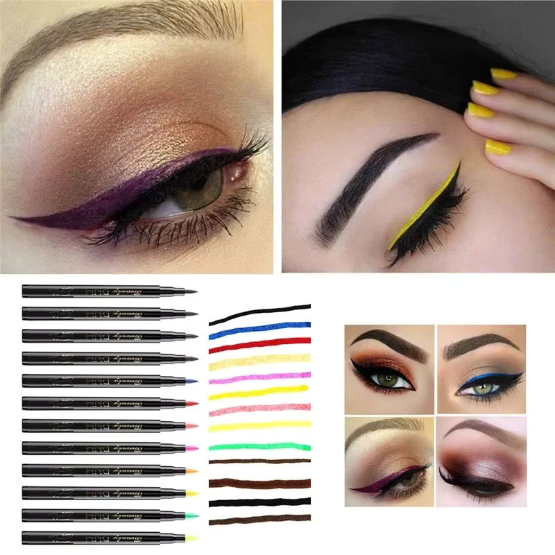 Eyeliner-Stift, Flüssiger Eyeliner, Matt, 12 Farben - Bild 4