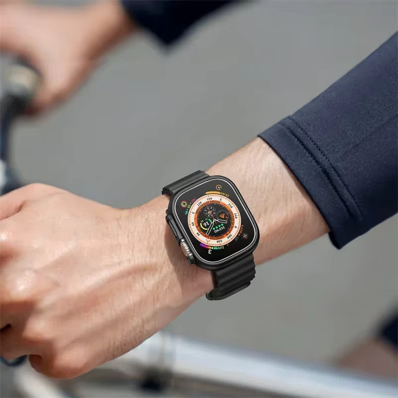 Hülle für Apple Watch Ultra, 49 mm, PC-Stoßstange, Displayschutzfolie, light Green13 - Bild 6
