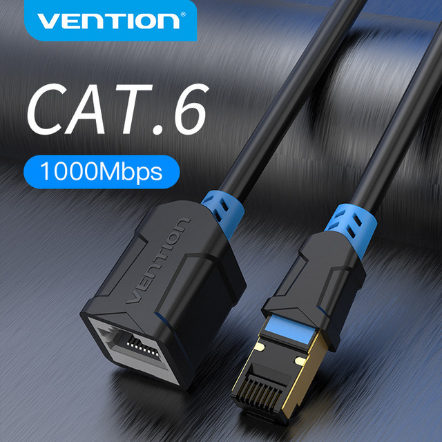 Tions Ethernet RJ45 Cat6 SFTP Verlängerungskabel Patchkabel Adapter Schwarz - Bild 1
