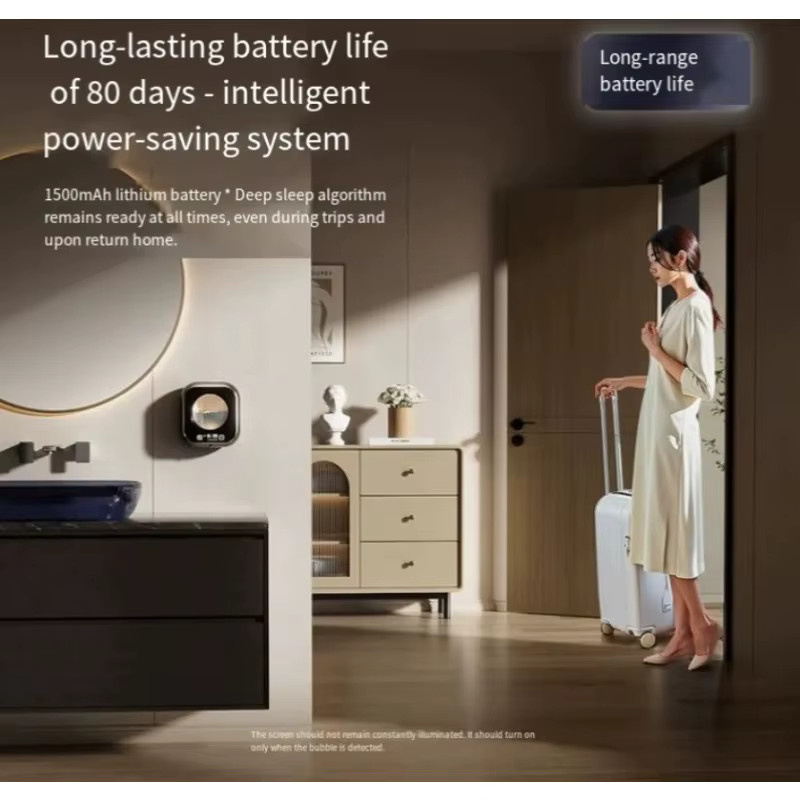 Sarmocare Intelligenter Wandmontierter Schaumseifenspender mit Infrarotsensor und digitaler Temperaturanzeige in Weiß oder Schwarz - Bild 4