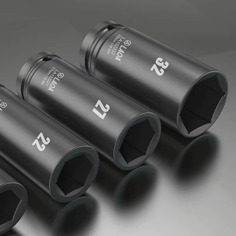 LAOA 1/2 Zoll Innensechskantschlüsselkopf Schwarz, tiefe Hülse für Ratschenschlüssel, Bohrer und Drehmomentschlüssel, 17–32 mm - Bild 4