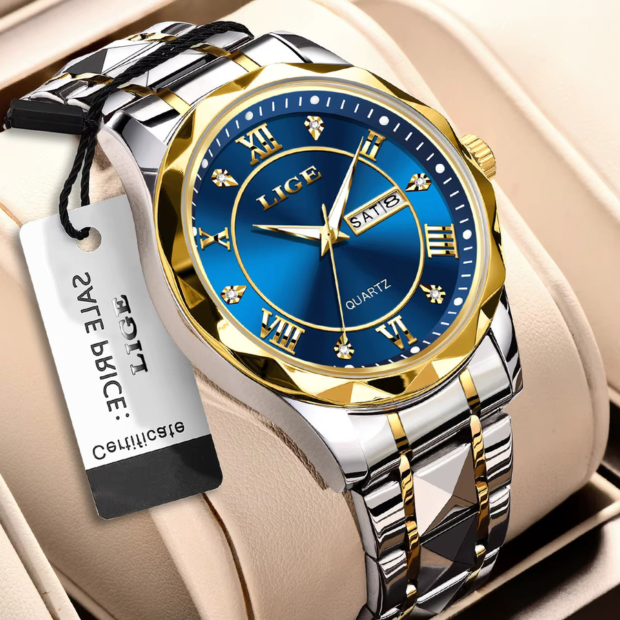 LIGE Armbanduhr Edelstahl, Gold, Analoguhr, Damen - Bild 5