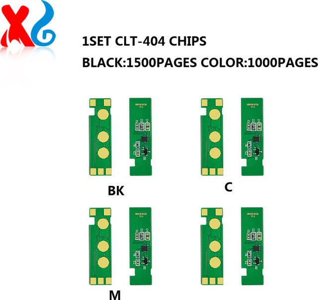 4er-Set Samsung CLT-404S Toner-Chips für Laserprinter SL-C430W SL-C432W SL-C433 SL-C480FW SL-C480W SL-C482FW SL-C483FW - Bild 1