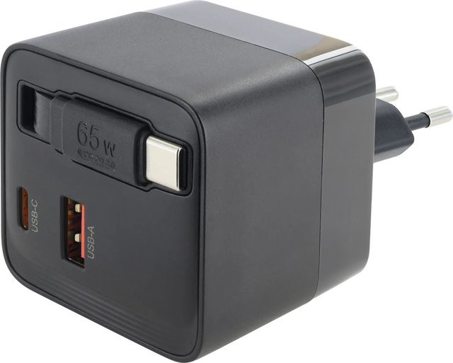 Schwaiger Ladeadapter LADR2165 mit USB-A und USB-C in Schwarz - Bild 1