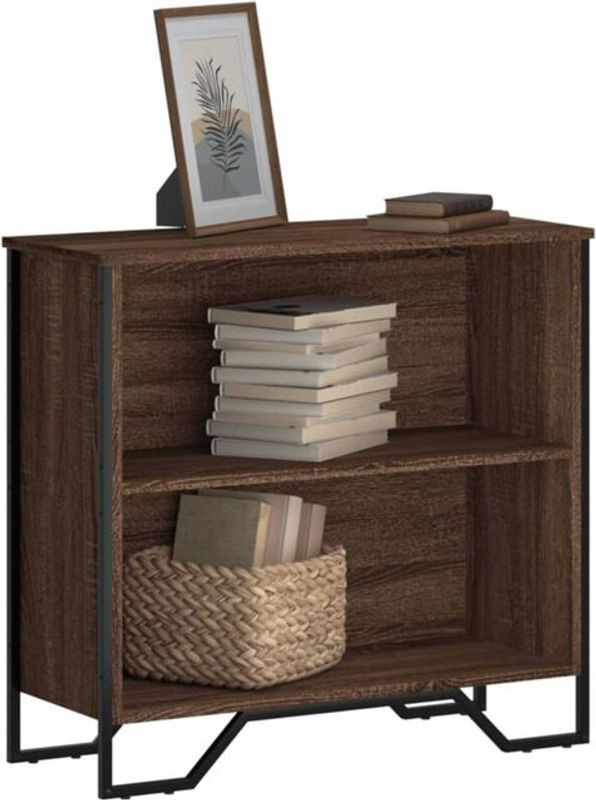 Vidaxl Bücherregal in Braun Eichen-Optik aus Holzwerkstoff und Metall, Modern, B/T/H: 80 x 31 x 74,5 cm - Bild 1