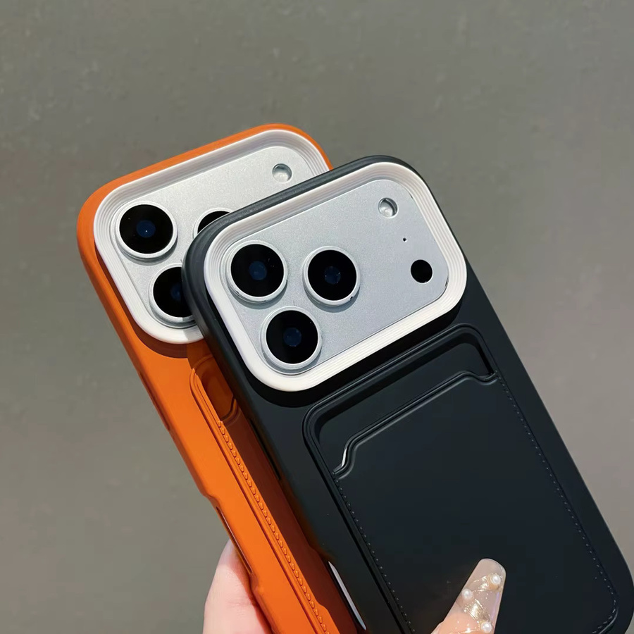 SUNWARD Silikon-Handyhülle mit Kartenfach für iPhone in Lila – Sturzsicheres Softcover - Bild 1
